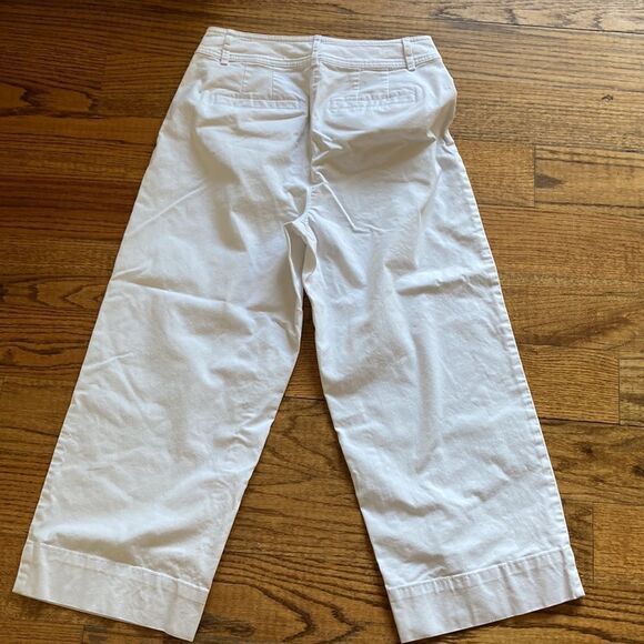 Talbots Wide Leg Crop Chino White Pants Women’s Size 2 - Picture 10 of 16